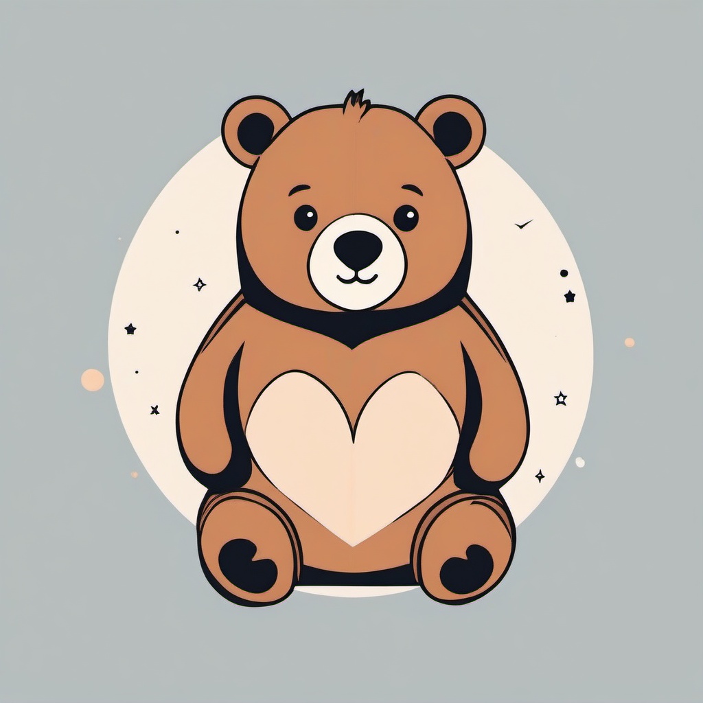 minimalist cute bear tattoo  simple vector color tattoo