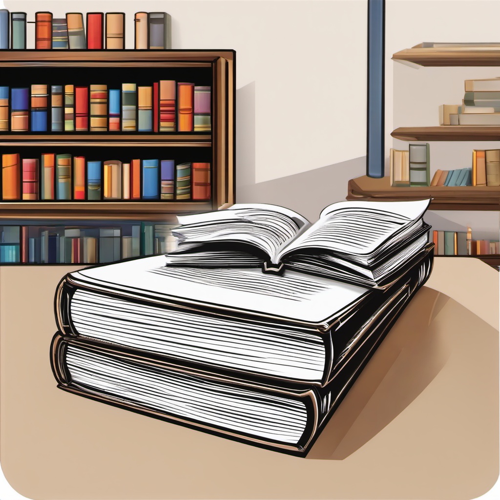 Book clipart - book on a shelf in a library  