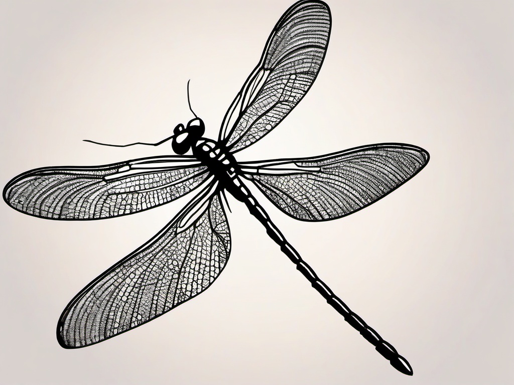 drawing of a dragonfly with a sunset  minimal rough sketch scribbles,doodles,black and white