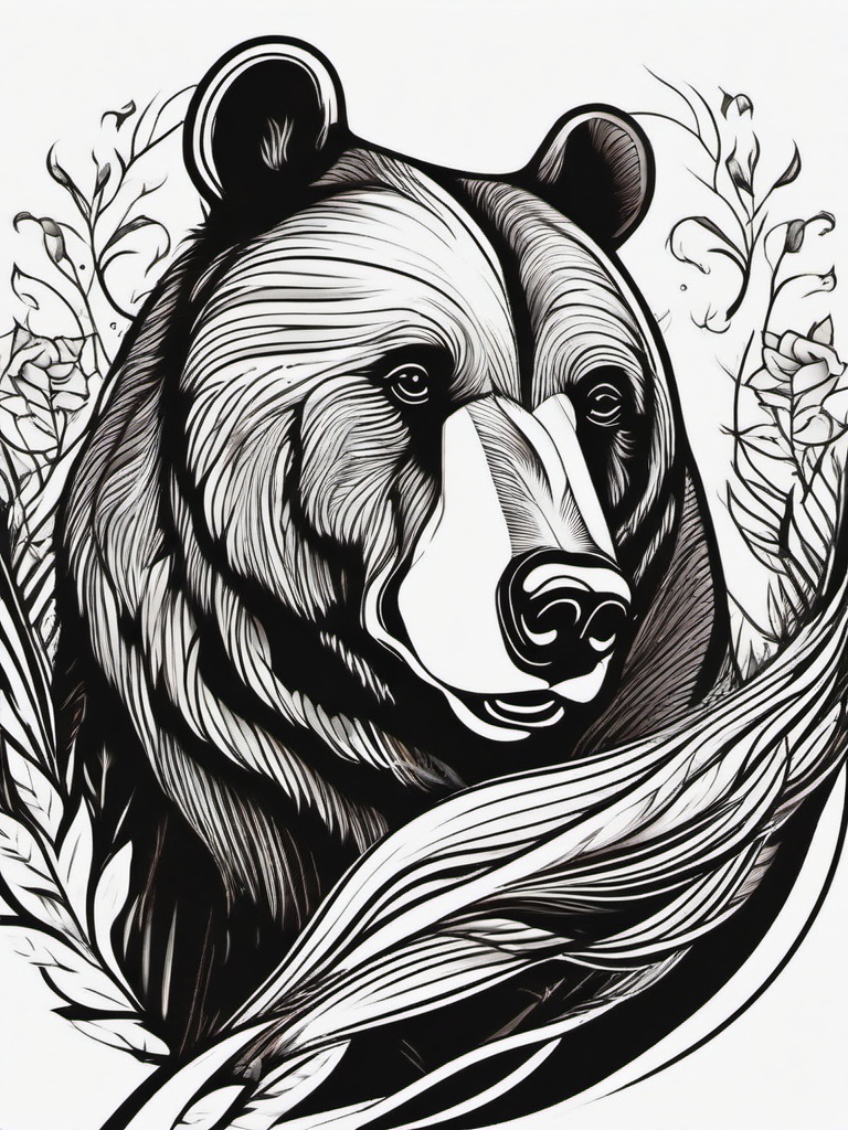 bear tattoo  simple vector color tattoo