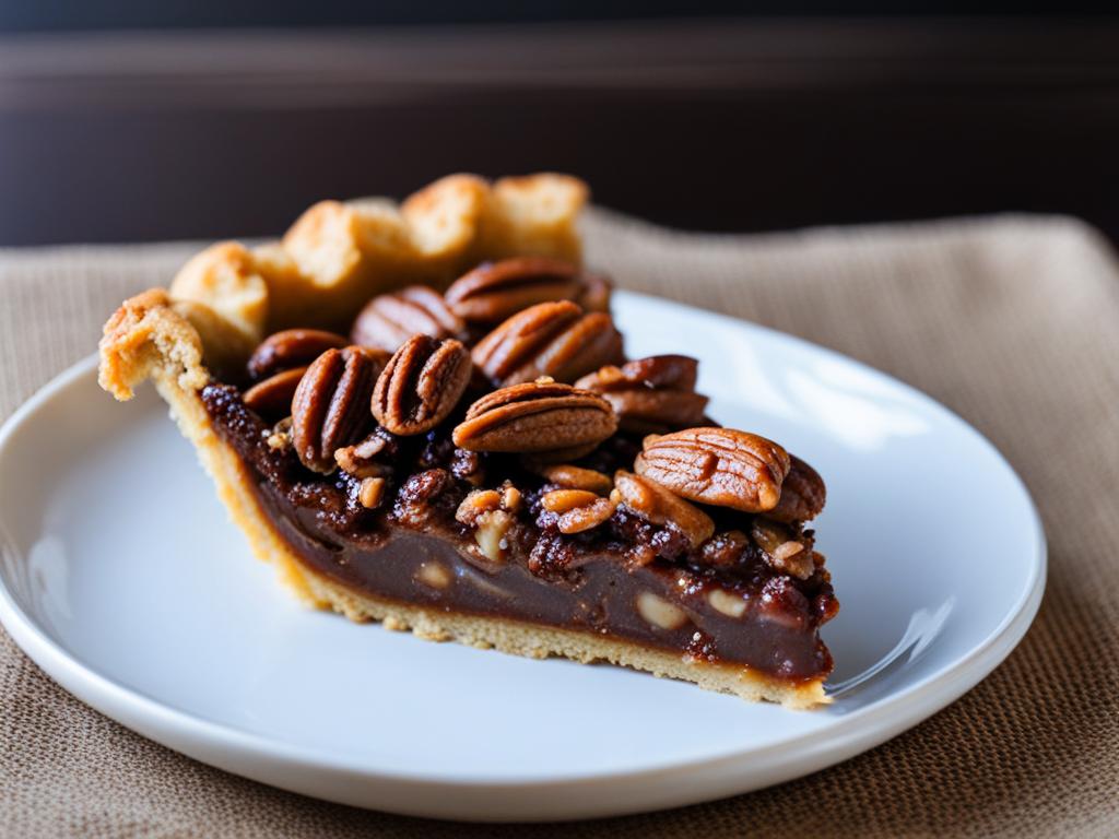 chocolate bourbon pecan pie, a twist on the classic pecan pie. 