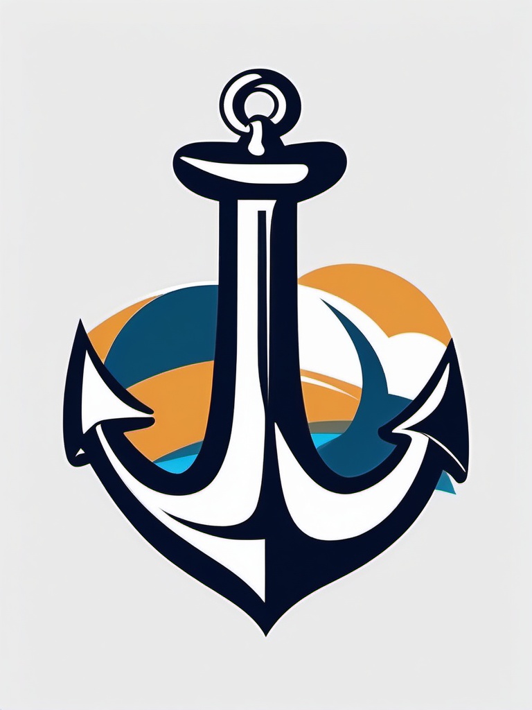 Anchor Maritime  minimalist design, white background, professional color logo vector art