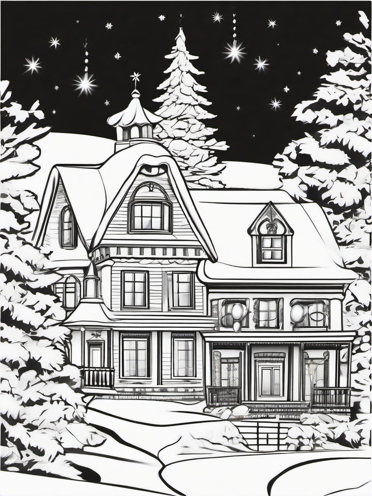 Printable Christmas Pictures  outling,coloring pages,black and whit