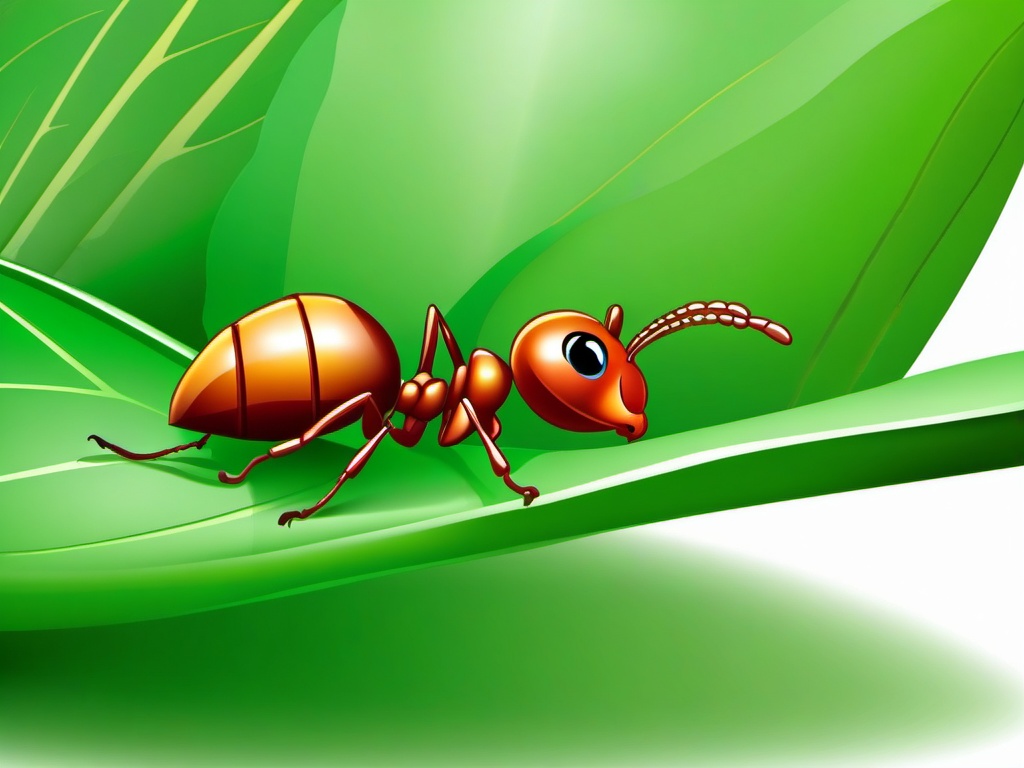 Ant clipart - ant peeking from behind a leaf  clipart