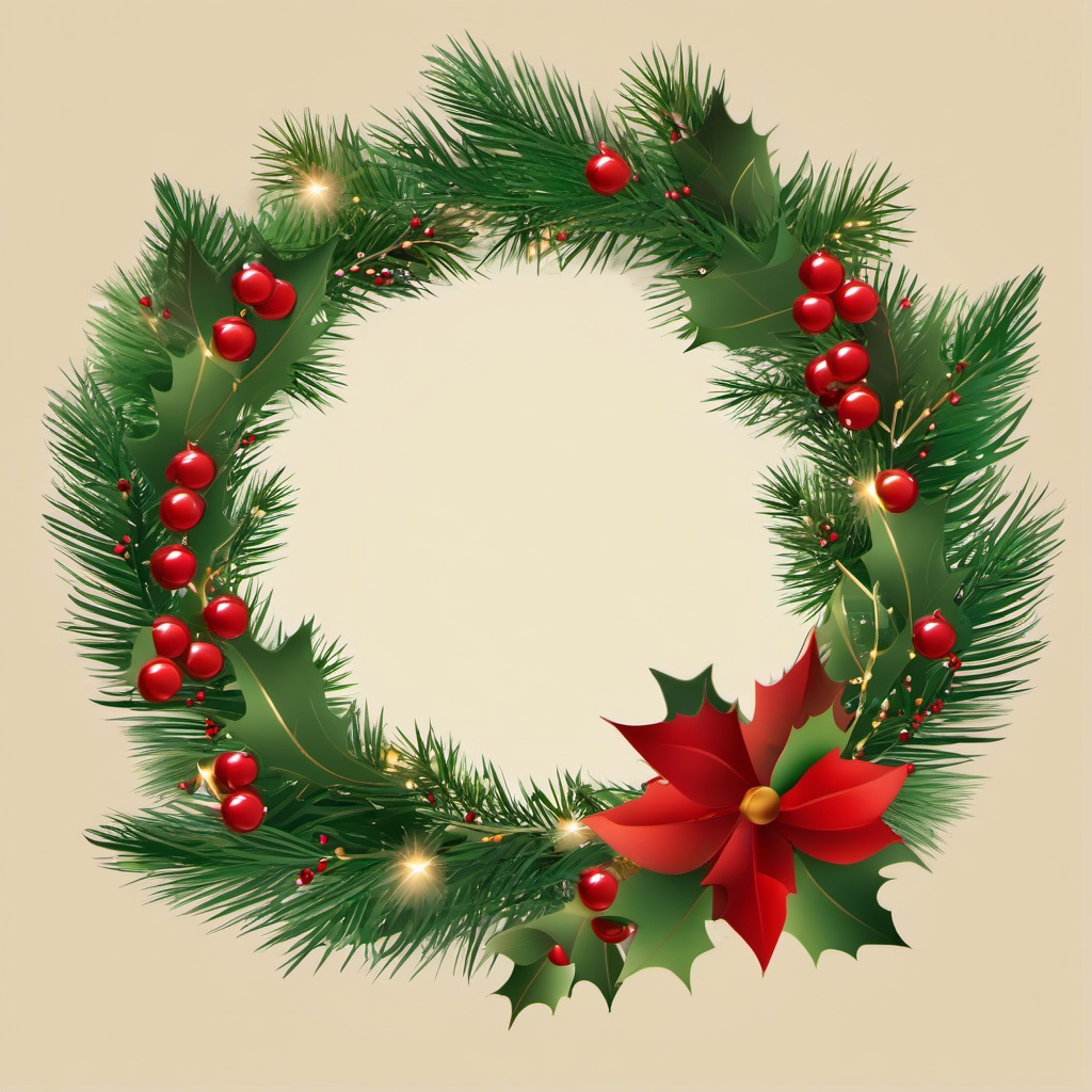 Christmas Wreath clipart - holiday wreath with lights  clipart