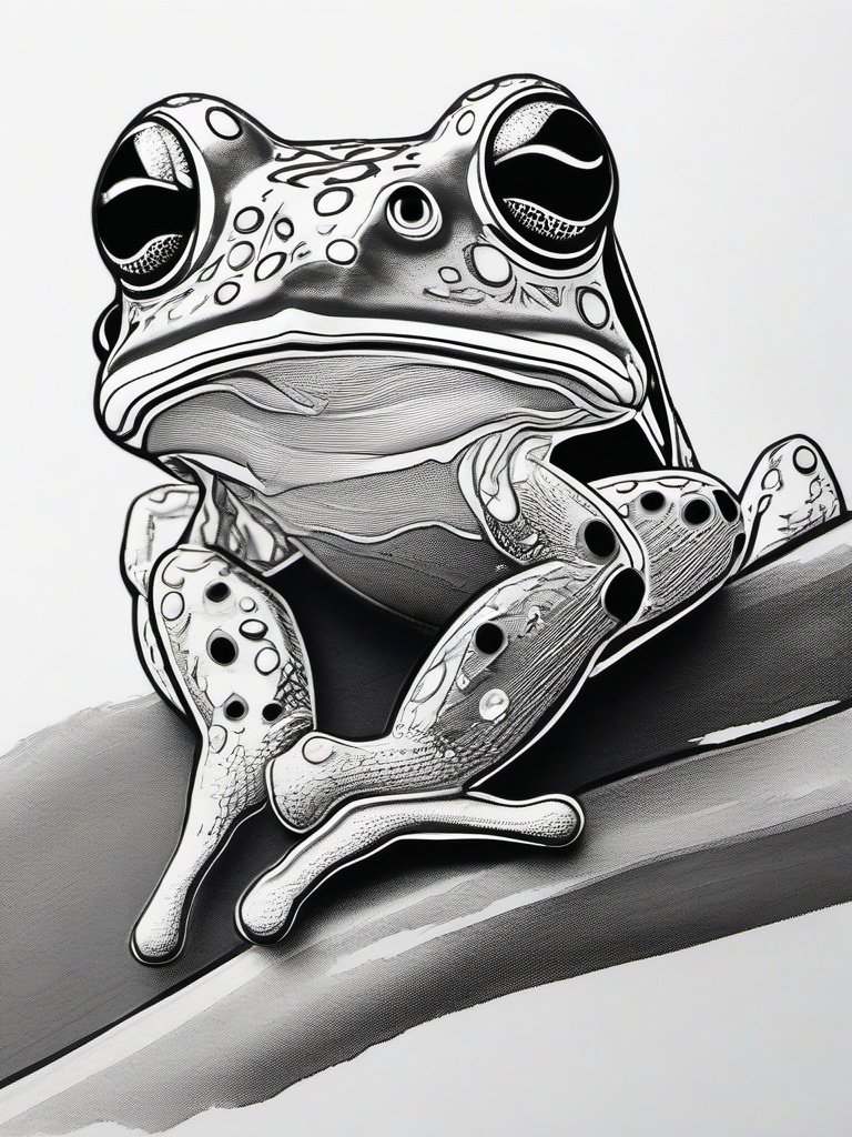 drawing of Ethiopian frog  minimal rough sketch scribbles,doodles,black and white