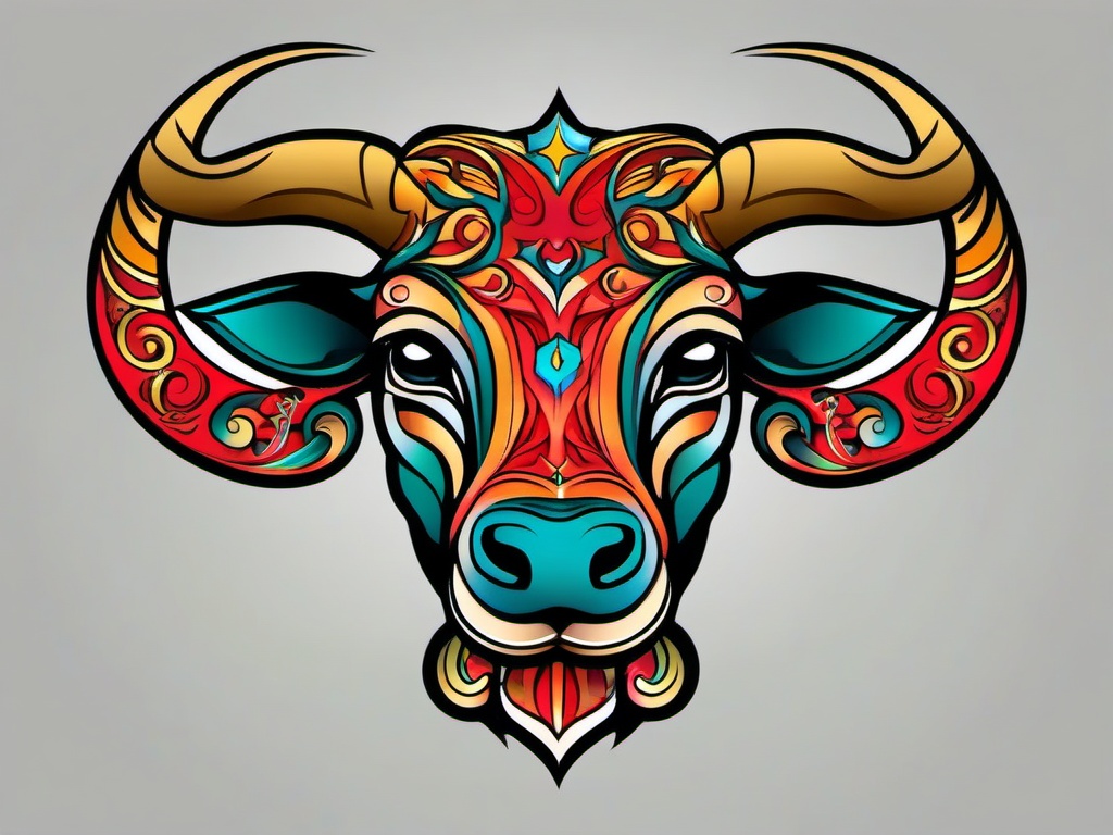 taurus star tattoo  simple vector color tattoo