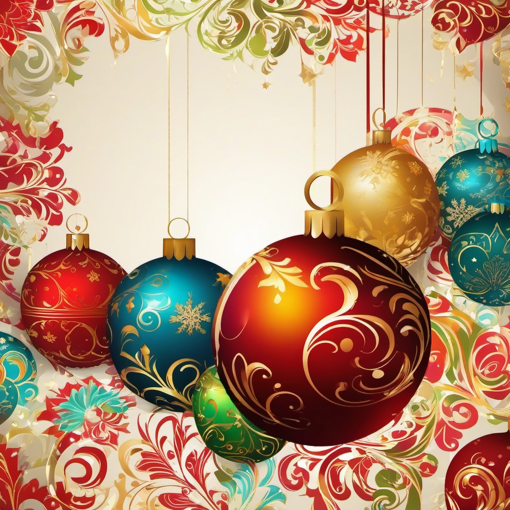 Christmas Wallpaper iPhone - Festive iPhone Background with Ornaments wallpaper splash art, vibrant colors, intricate patterns