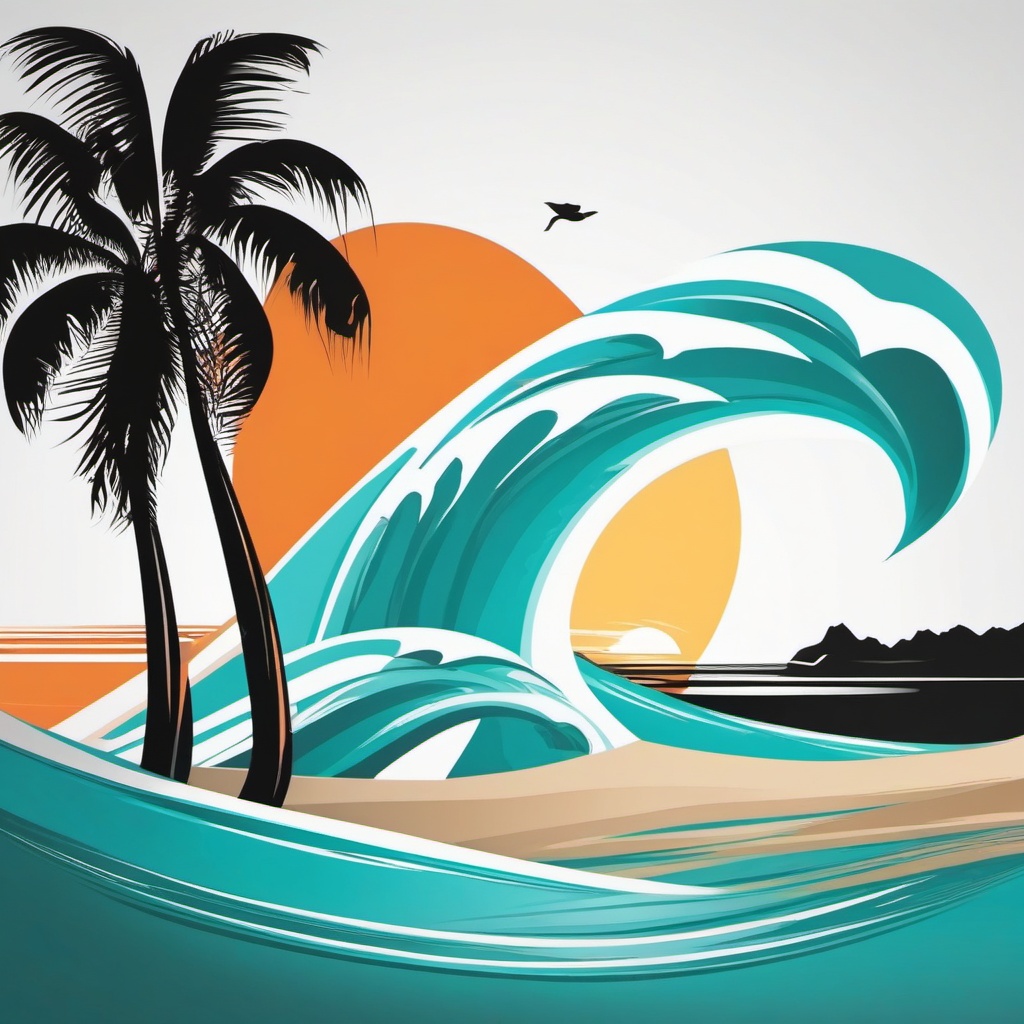 Surfboard clipart - Surfboard ready for action in the waves, ,vector color clipart,minimal