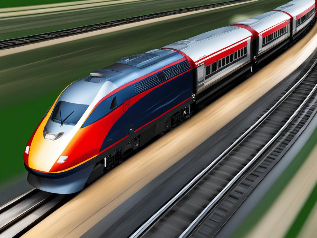 train clipart - a fast and locomotive train speeding down the tracks. 