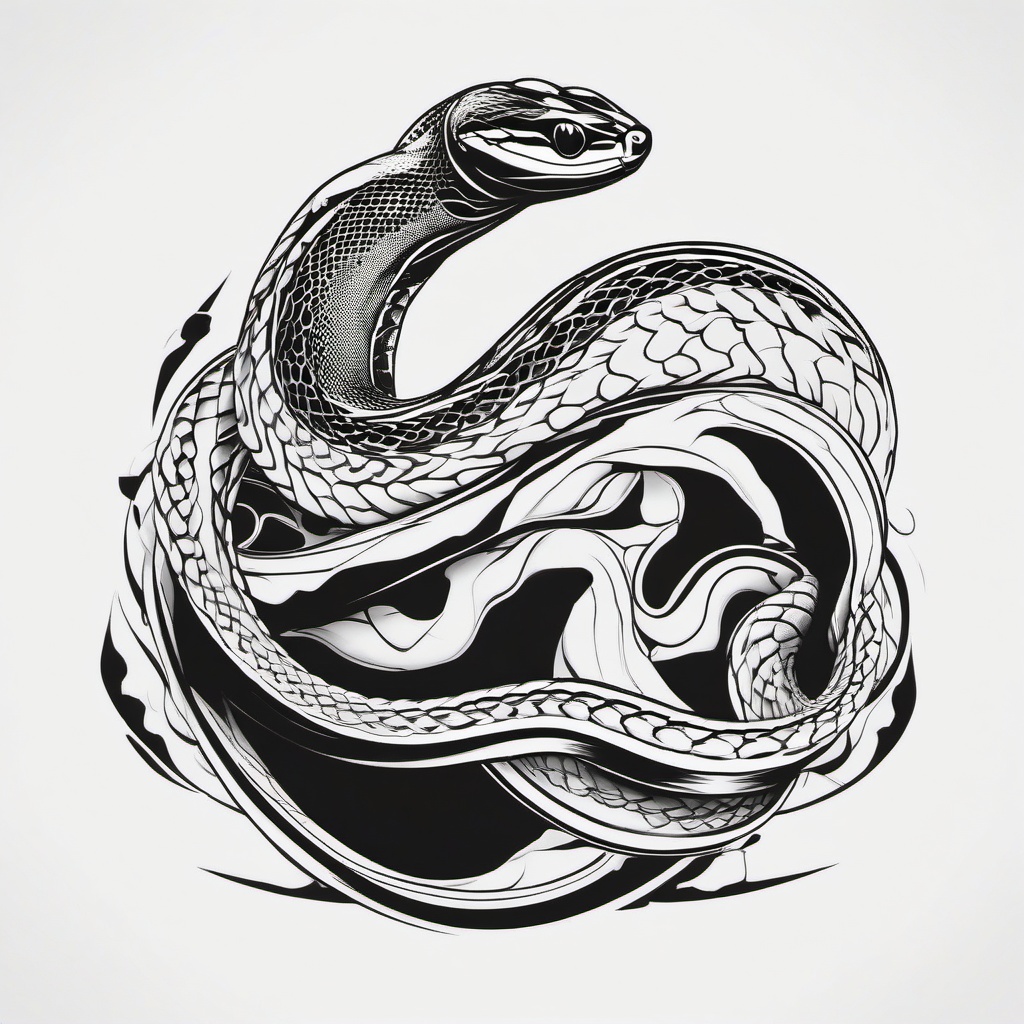 Ball Python Tattoo - Tattoo featuring the ball python snake.  simple vector tattoo,minimalist,white background