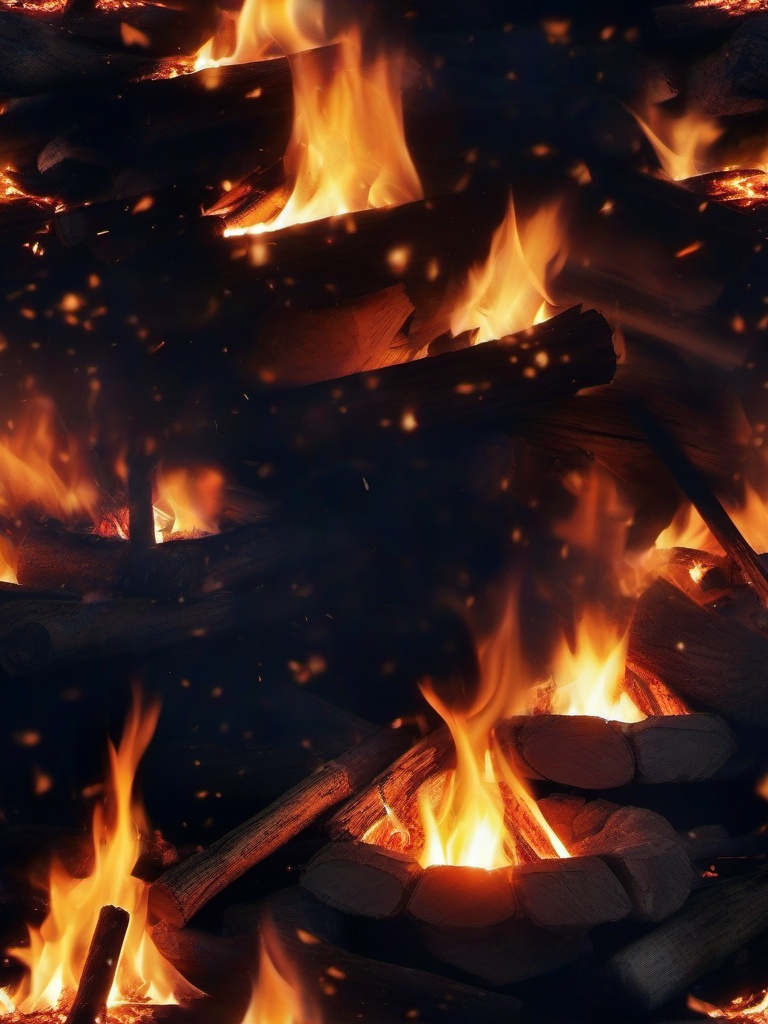 Fire Wallpaper - Campfire embers against night sky  background wallpaper