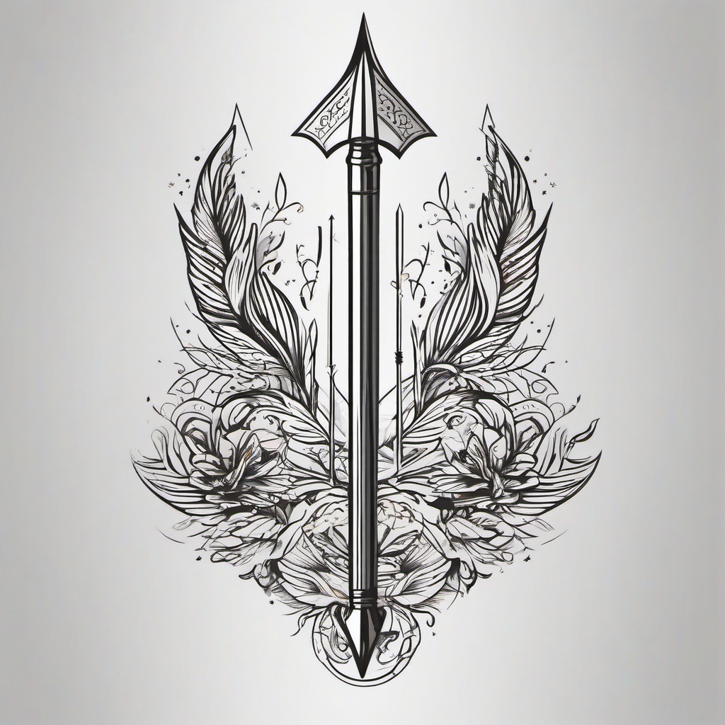 fine line arrow tattoo  vector tattoo design