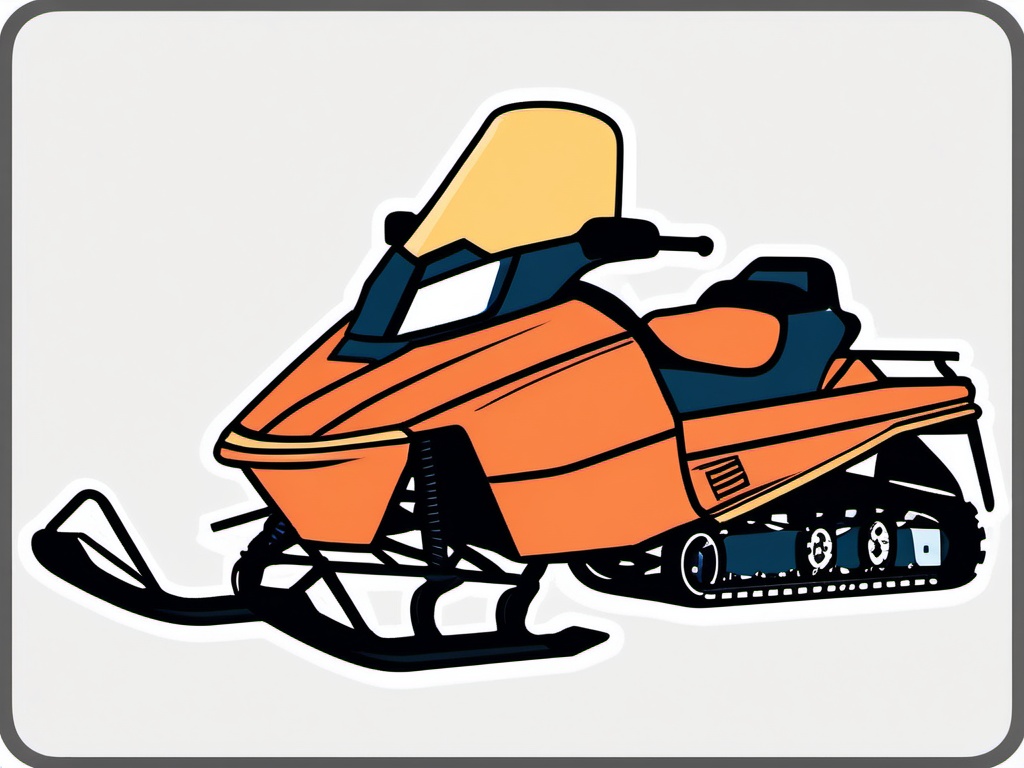 Snowmobile Clipart - A snowmobile ready for winter adventures.  transport, color vector clipart, minimal style