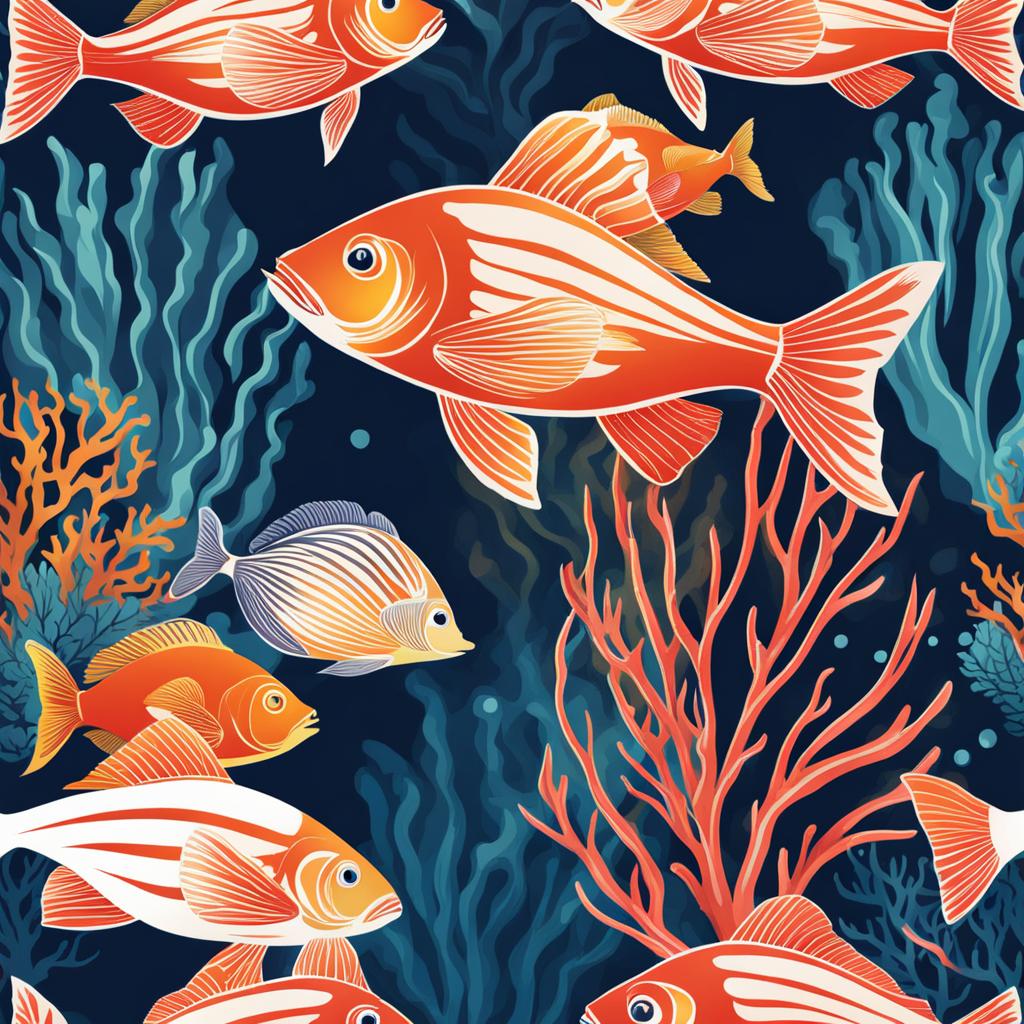 fish clipart in an underwater coral reef - swimming with artistic flair. 