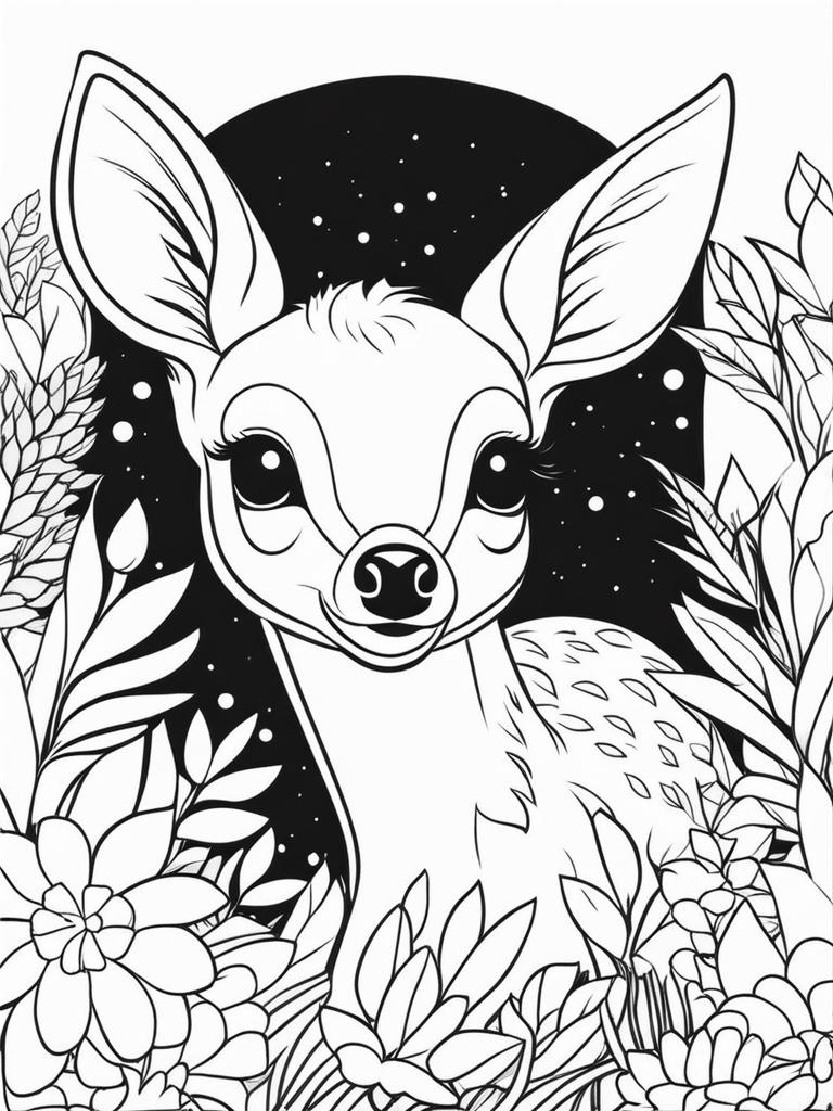 pudu deer cute animals coloring page 