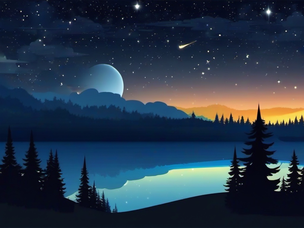 Night Sky Wallpaper Cartoon  ,desktop background wallpaper