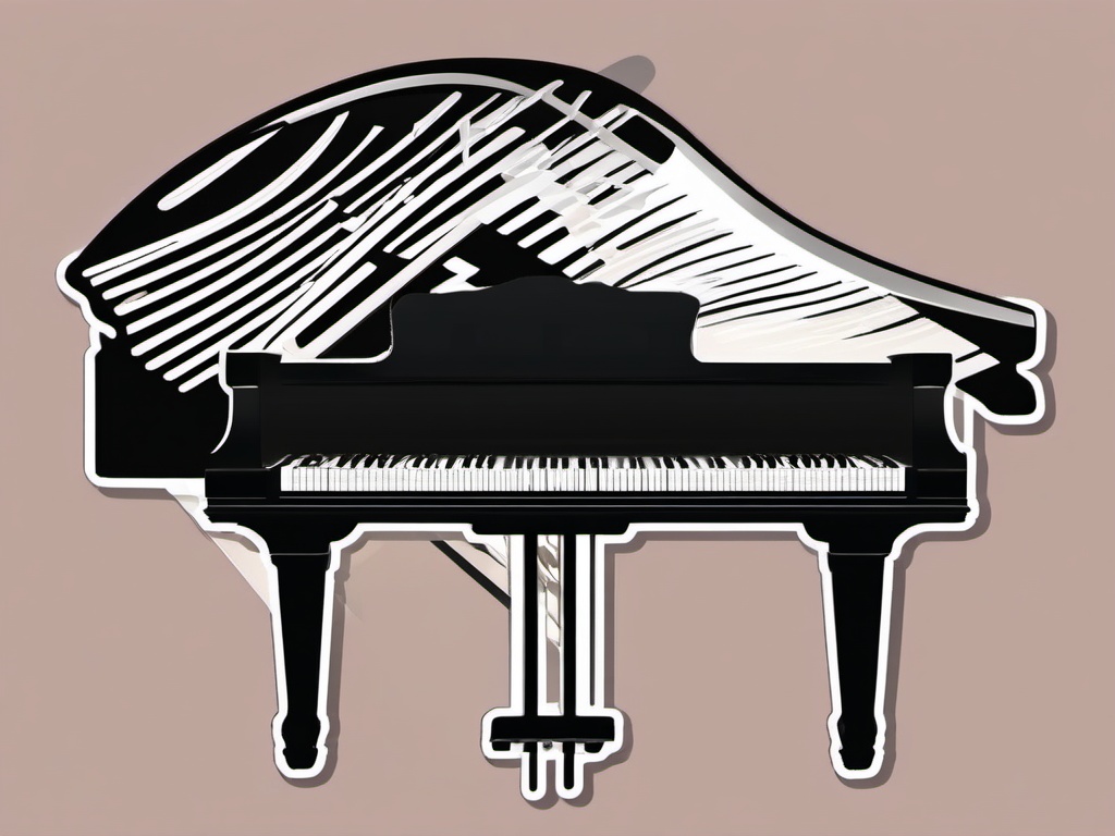 Playing Piano Keys Sticker - Musical composition, ,vector color sticker art,minimal