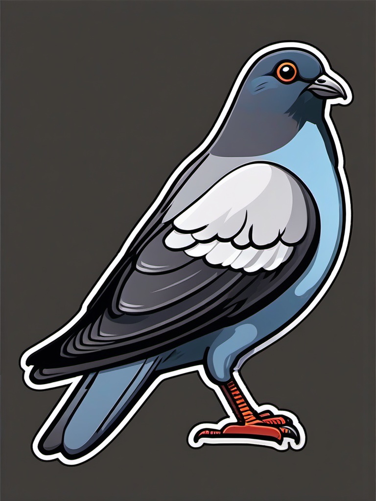 Pigeon cartoon - common city bird  cartoon sticker style