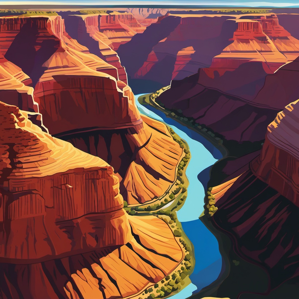 The Grand Canyon clipart - Massive canyon in Arizona, USA, ,color clipart vector style