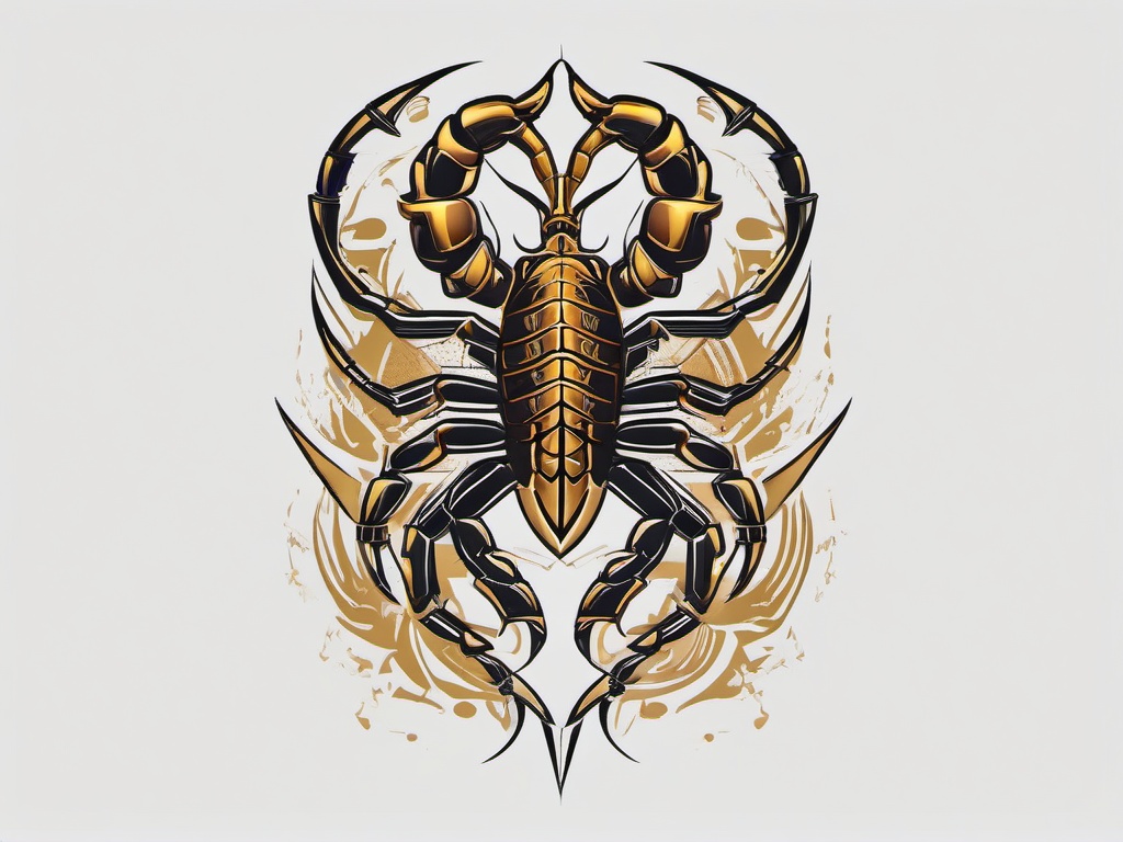 Scorpion King Tattoo - Pay homage to the mythical Scorpion King with a tattoo inspired by ancient legends.  simple vector color tattoo,minimal,white background