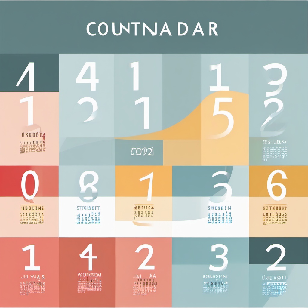 Calendar clipart - countdown calendar for an event  color,minimalist,vector clipart