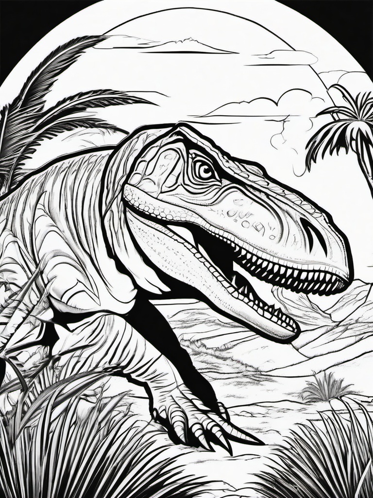 Irritator Coloring Pages - Cretaceous Carnivorous Dinosaur  black outline printable coloring page