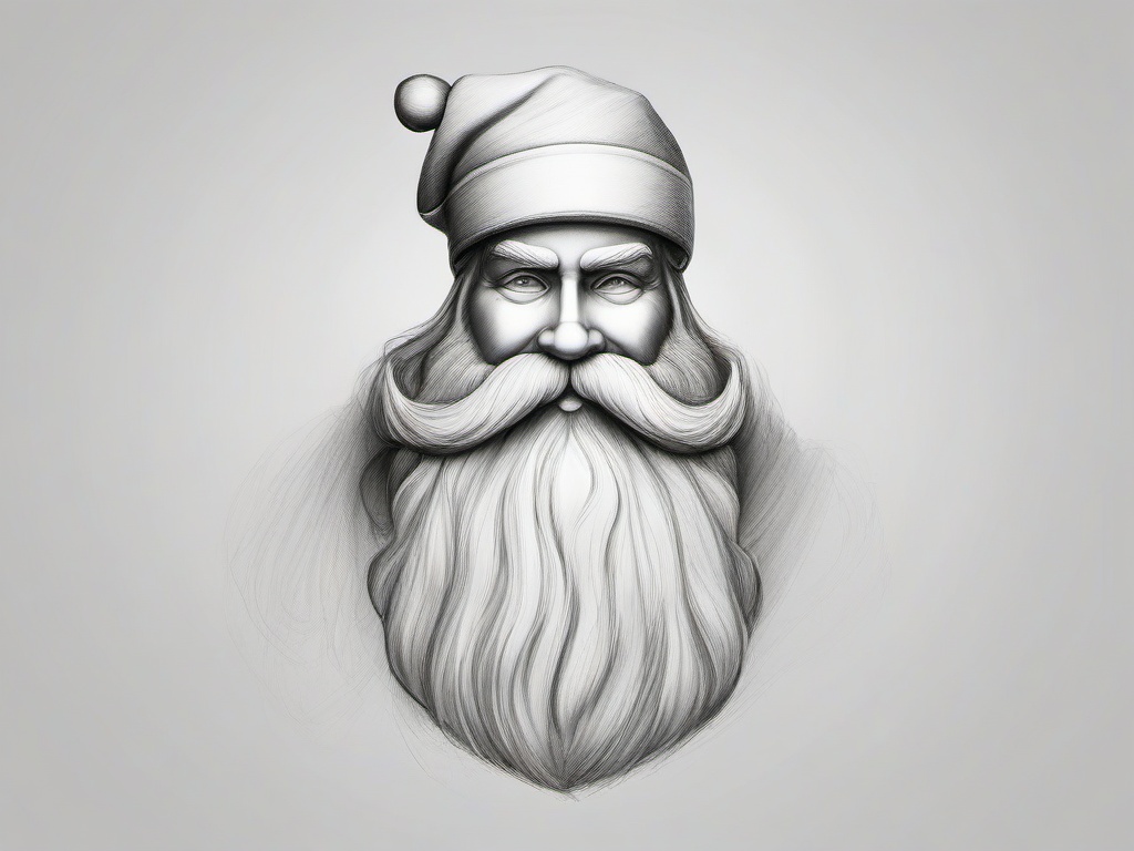 pencil sketch of santa claus  minimal rough sketch scribbles,doodles,black and white