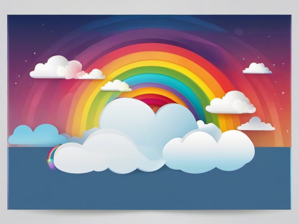 Cloud Background With Rainbow  