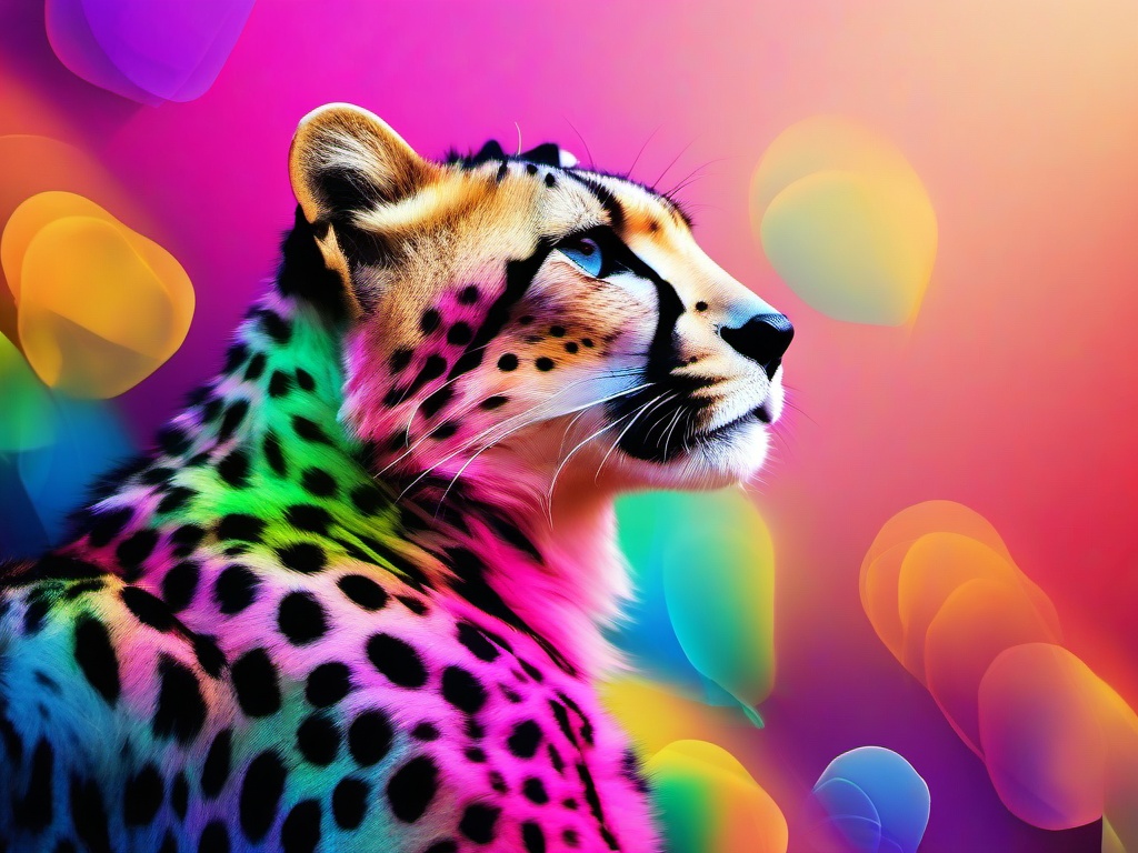 Rainbow Cheetah Background  