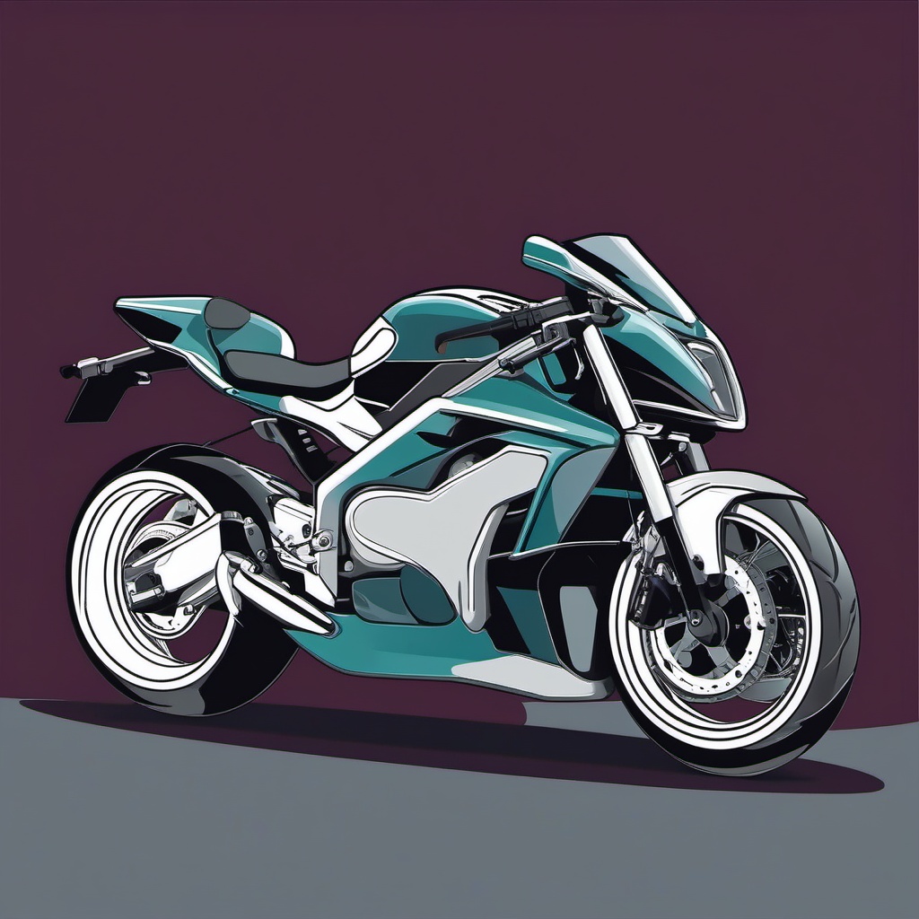 Modern Motorcycle Clipart - A modern motorcycle built for speed.  color vector clipart, minimal style