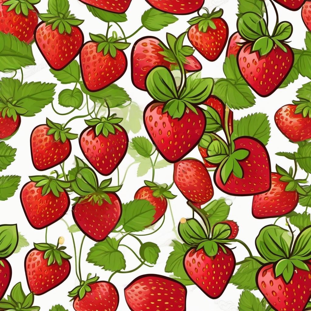 Strawberry clipart - cartoon strawberry with a smile  