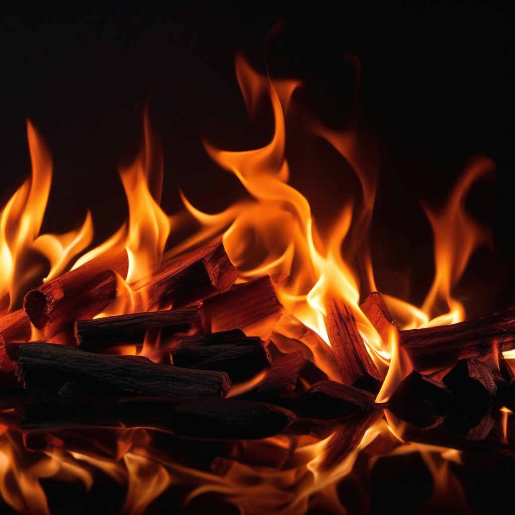 Fire Wallpaper - Smoldering fire with smoky backdrop  background wallpaper