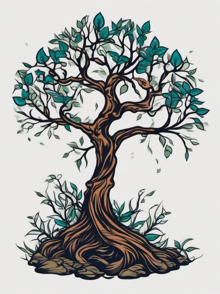 skeleton tree tattoo  simple vector color tattoo