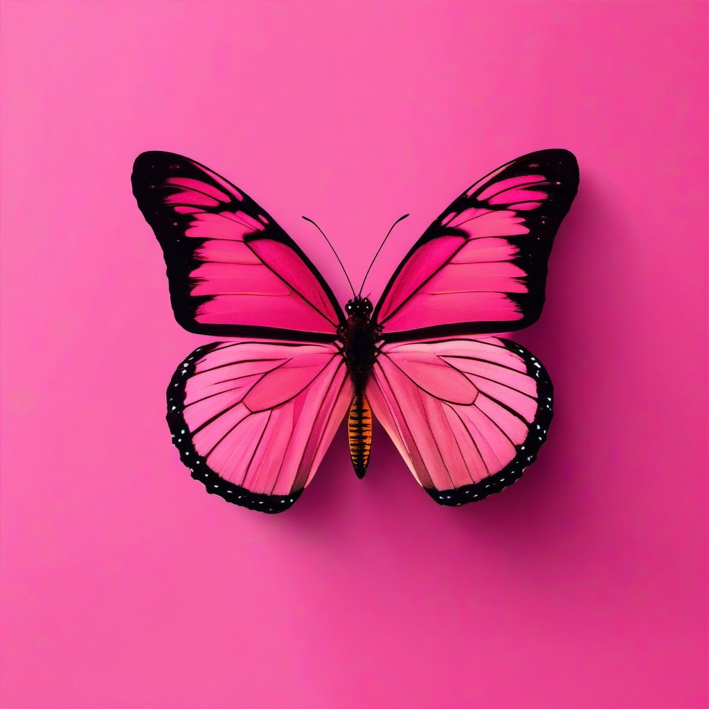 pink background butterfly  