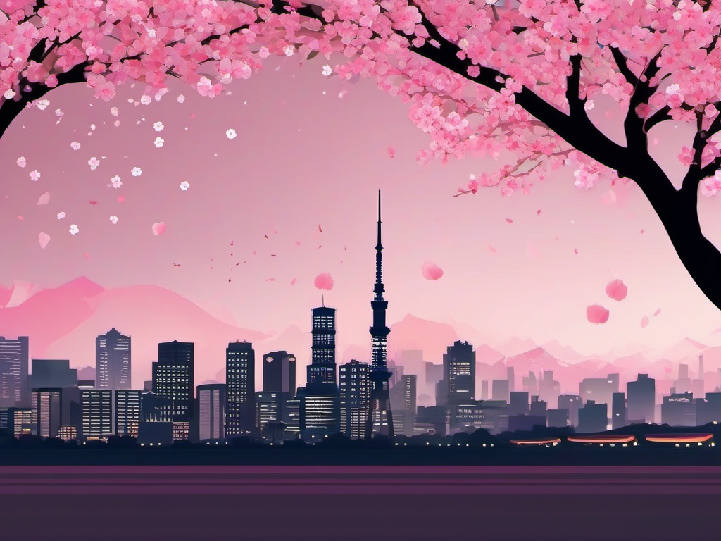 Pink Wallpaper iPhone - Sakura Blossoms in Tokyo  wallpaper style, intricate details, patterns, splash art, light colors