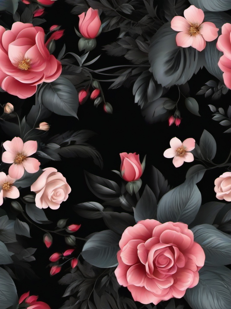 Flower Background Wallpaper - black rose wall paper  