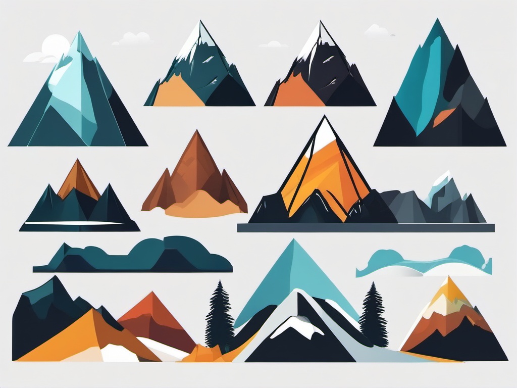 Snow-Capped Peaks Adventure clipart - Adventurous journey to peaks, ,vector color clipart,minimal