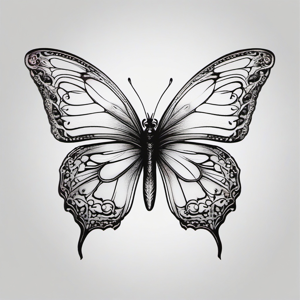 pictures of butterfly tattoos  simple color tattoo,white background,minimal