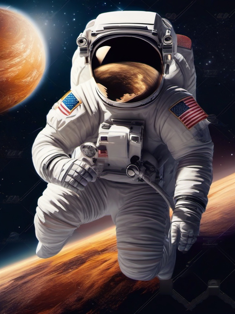 Astronaut clipart - astronaut discovering new worlds  clipart