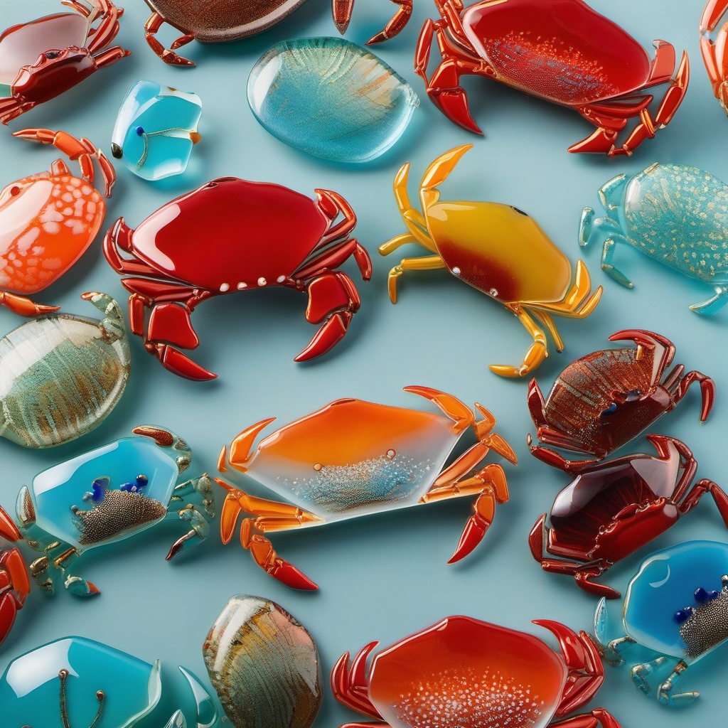 Fused Glass Crab - Bring coastal vibes with fused glass crab designs, featuring these crustaceans in vibrant and eye-catching patterns.  