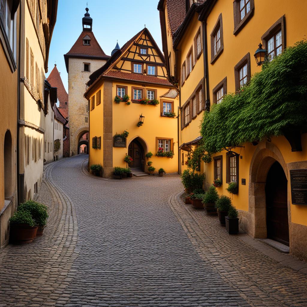 rothenburg's medieval charm - capture the medieval charm of rothenburg ob der tauber in your art, showcasing cobblestone streets and timber-framed houses. 