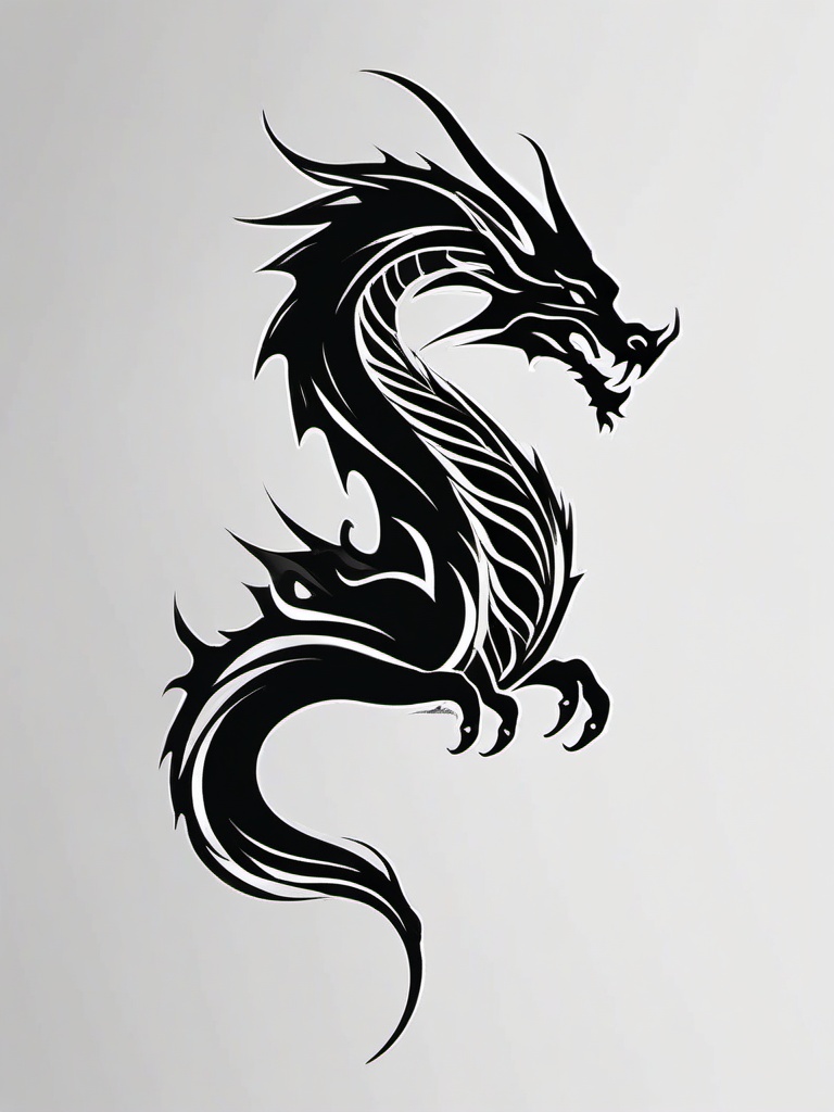 Simple Dragon Tattoo Ideas - Minimalistic ideas for simple dragon tattoos.  simple color tattoo,minimalist,white background