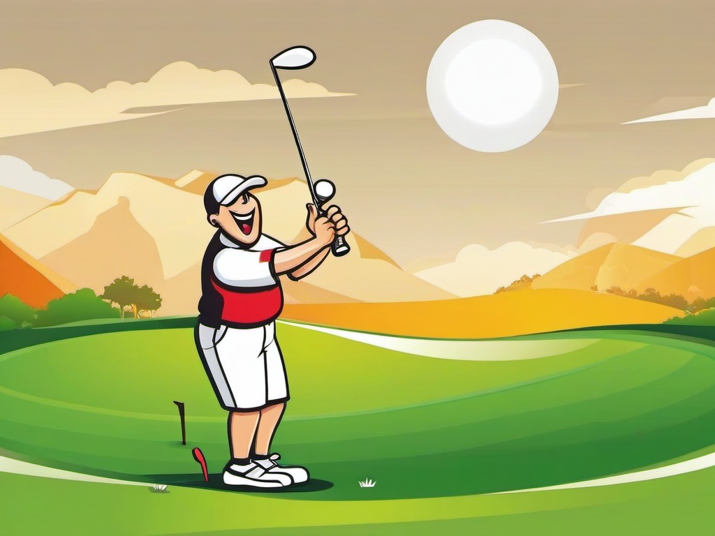 Golf clipart - golfer celebrating a hole-in-one  