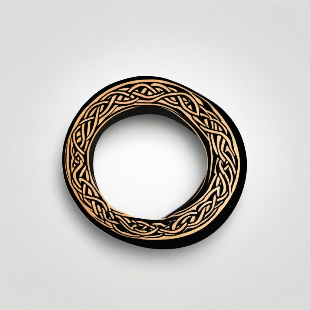 celtic ring tattoo  simple color tattoo,minimal,white background