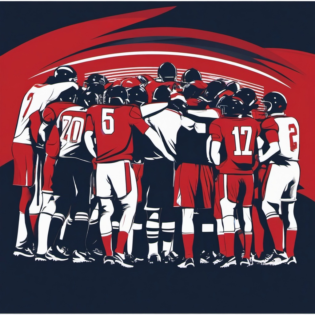 Sport clipart - team huddle before a game  vector clipart