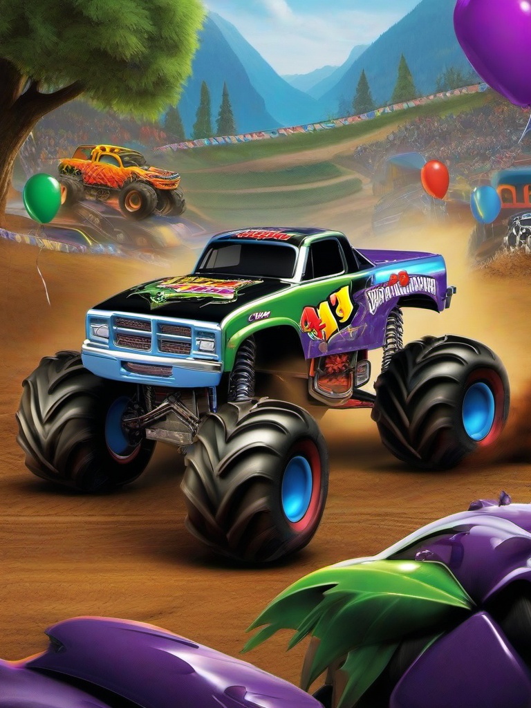 Birthday Background Wallpaper - monster jam backdrop  