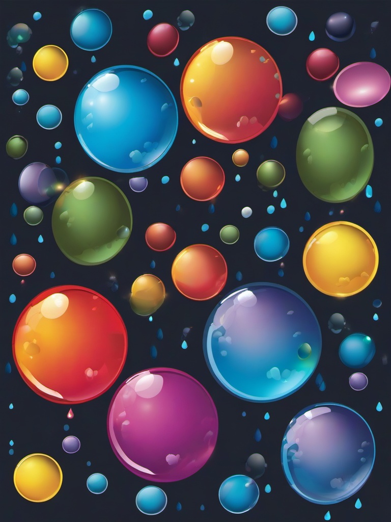 Bubble clipart - bubbles in a rainstorm  