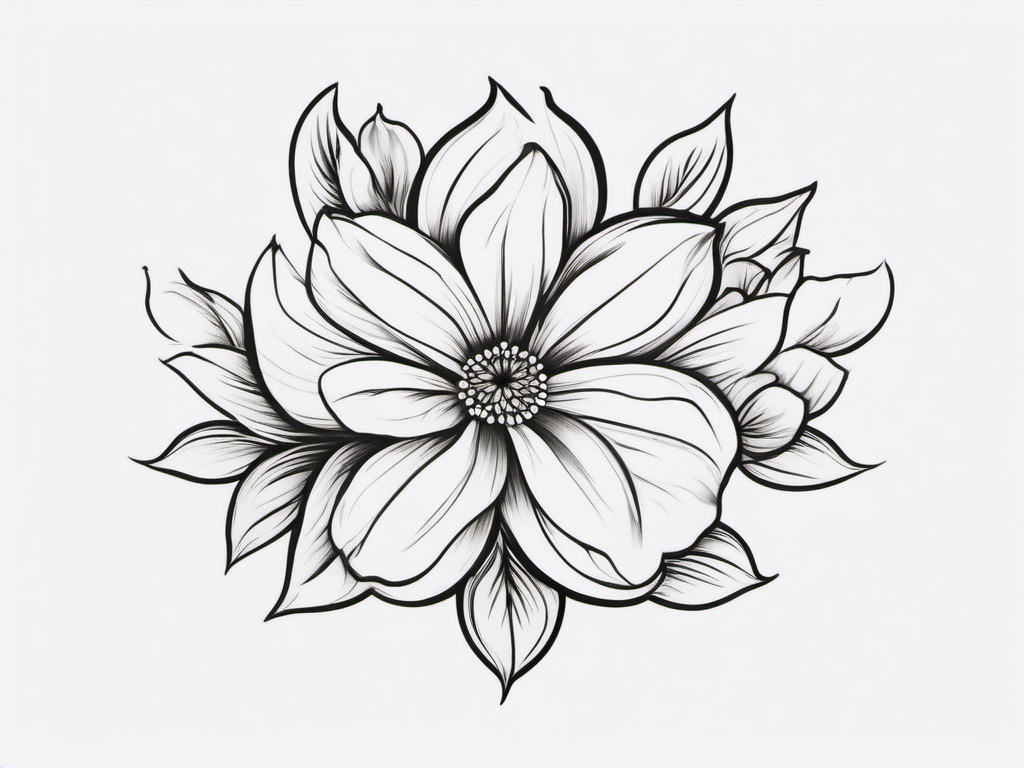 April Flower Tattoo - Tattoo representing the flower associated with the month of April.  simple color tattoo,minimalist,white background