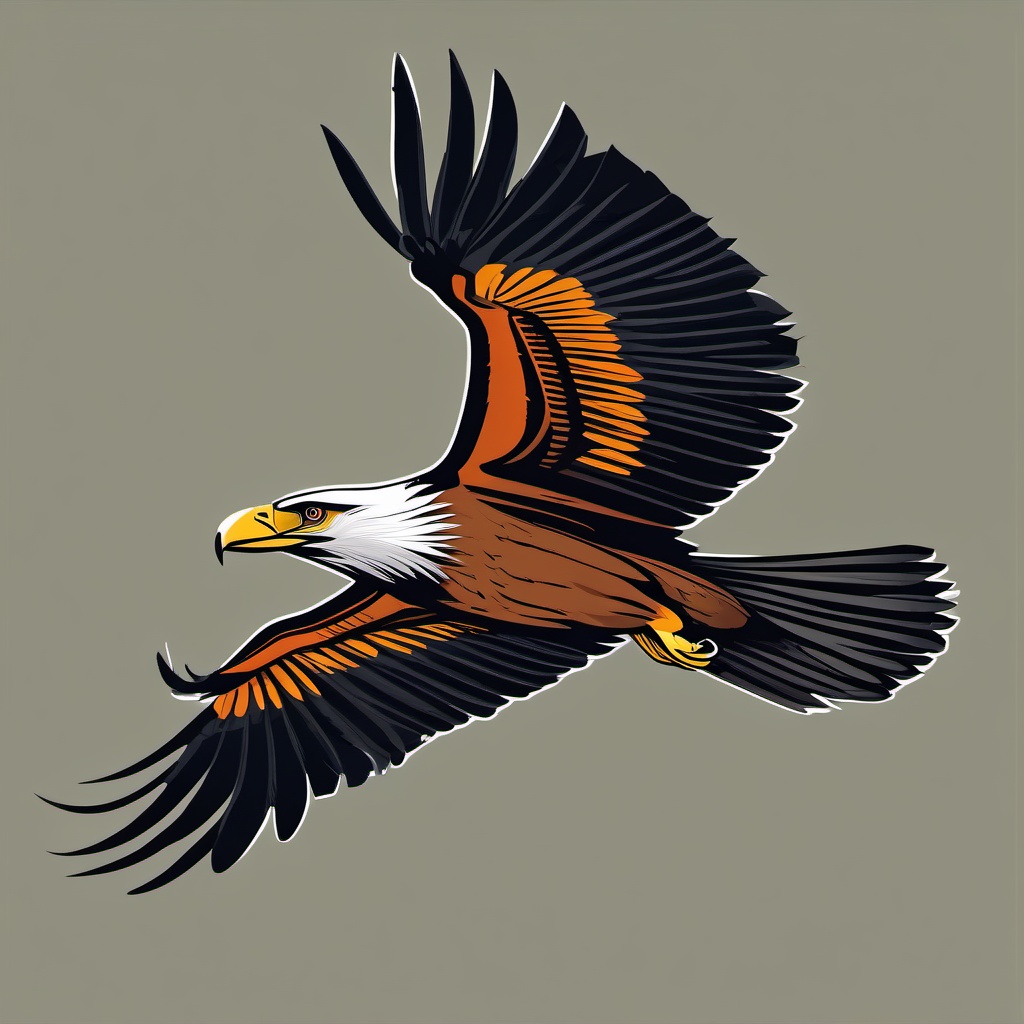 Condor clipart - Giant bird of prey gliding effortlessly, ,color clipart vector style